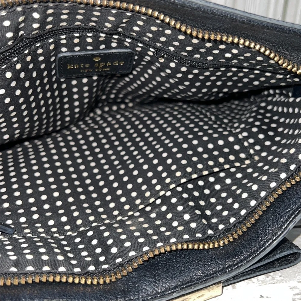 Kate Spade  Black Leather Crossbody Shoulder Bag | Chain Strap